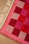 Ex Sample/Seconds Pink & Red Check Tufted Medium Rug