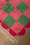Ex Sample/Seconds Green & Pink Check with Arch Border Tufted Medium Rug