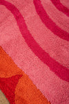 Ex Sample/Seconds Pink Tones Abstract Swirl with Arch Border Tufted Medium Rug