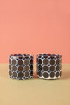 Ex Sample/Seconds Set of Two Brown & Blue Mosaic Glass Votives