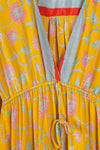 Ex Sample/Seconds Yellow Long Sleeve Silk Dress - Small