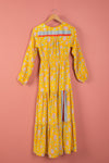 Ex Sample/Seconds Yellow Long Sleeve Silk Dress - Small