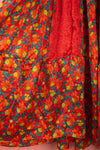 Ex Sample/Seconds Red Floral Long Sleeve Silk Dress - Extra Large