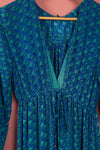 Ex Sample/Seconds Blue Long Sleeve Silk Dress - Large