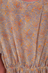 Ex Sample/Seconds Lilac & Orange Short Sleeve Silk Dress - Small