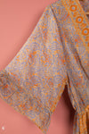 Ex Sample/Seconds Lilac & Orange Short Sleeve Silk Dress - Small