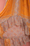 Ex Sample/Seconds Lilac & Orange Short Sleeve Silk Dress - Small