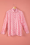Ex Sample/Seconds Pink & White Long Sleeve Cotton Shirt - Extra Large