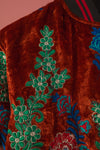 Ex Sample/Seconds Rust Velvet Embroidered Jacket 100% Cotton - Small/Medium