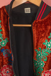 Ex Sample/Seconds Rust Velvet Embroidered Jacket 100% Cotton - Small/Medium