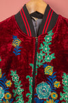 Ex Sample/Seconds Red Velvet Embroidered Jacket 100% Cotton - Small/Medium