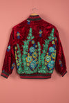 Ex Sample/Seconds Red Velvet Embroidered Jacket 100% Cotton - Small/Medium