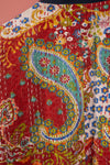 Ex Sample/Seconds Red Kantha Jacket 100% Cotton - Small/Medium