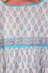 Ex Sample/Seconds Wisteria Lilac & Turquoise 100% Cotton Floral Top - Medium