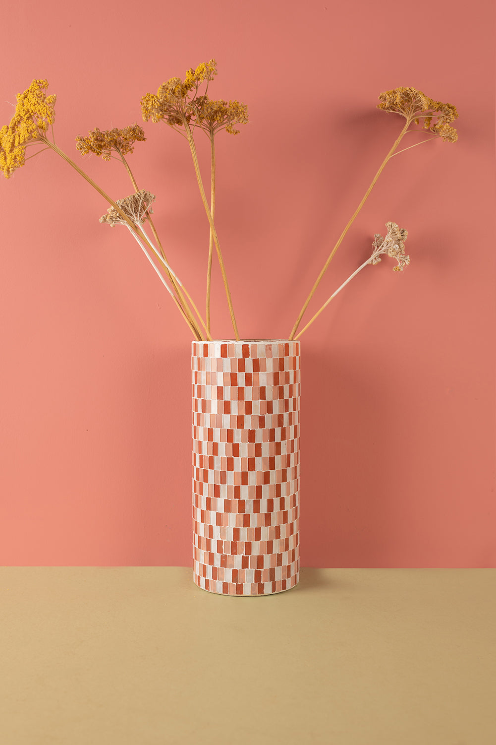 Ex Sample/Seconds Red & Pink Mosaic Glass Vase