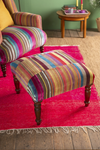 Ex Sample/Seconds Striped Velvet Footstool