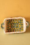 Ex Sample/Seconds Papier Mache Tray - Yellow & Green