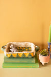 Ex Sample/Seconds Papier Mache Tray - Yellow & Green