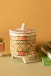 Ex Sample/Seconds Papier Mache Jar with Lid - Green & Orange