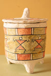 Ex Sample/Seconds Papier Mache Jar with Lid - Green & Orange