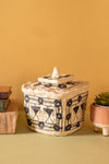 Ex Sample/Seconds Papier Mache Square Jar with Lid - Black & White