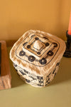 Ex Sample/Seconds Papier Mache Square Jar with Lid - Black & White