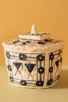Ex Sample/Seconds Papier Mache Square Jar with Lid - Black & White