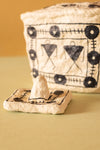 Ex Sample/Seconds Papier Mache Square Jar with Lid - Black & White