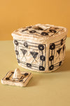 Ex Sample/Seconds Papier Mache Square Jar with Lid - Black & White