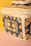 Ex Sample/Seconds Papier Mache Square Jar with Lid - Blue & Orange