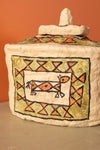 Ex Sample/Seconds Papier Mache Square Jar with Lid - Green & Orange