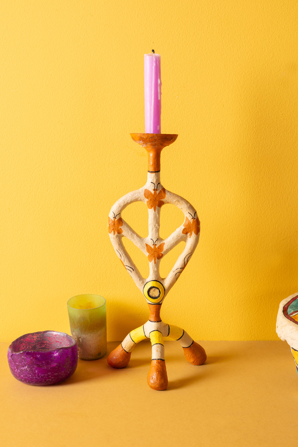 Ex Sample/Seconds Papier Mache Candlestick - 03