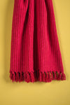 Red & Pink Recycled Cotton Striped Throw