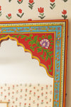 Red & Blue Hand Painted Arched Mirror