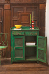 Vintage Green Wooden Jali Cupboard <p>W:89cm D:43cm H:109cm </p>