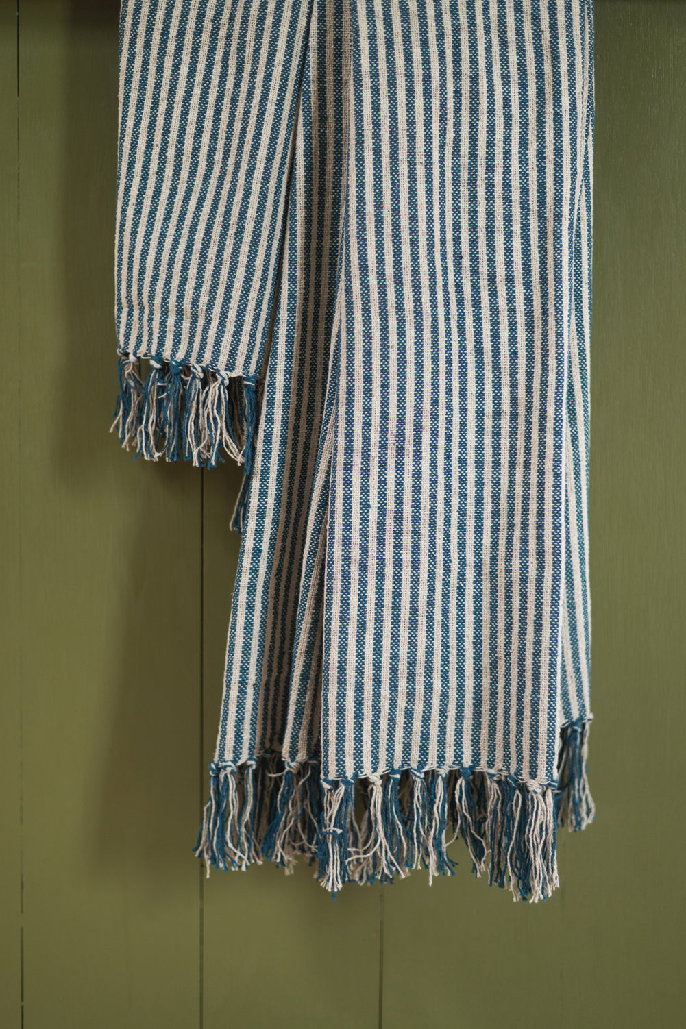 Blue Stripe 100% Recycled Cotton Throw