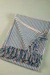 Blue Stripe 100% Recycled Cotton Throw