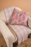 Pale Pink 100% Recycled Gingham Throw
