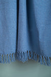 Pale Blue Recycled Cotton Block Colour Throw