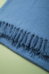 Pale Blue Recycled Cotton Block Colour Throw