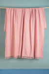 Pink Recycled Cotton Block Colour Throw