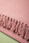Pink Recycled Cotton Block Colour Throw