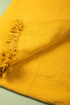 Yellow Recycled Cotton Block Colour Throw