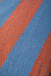 Pale Blue & Orange Midi Stripe Recycled Cotton Throw