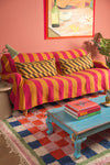 Yellow & Fuchsia Midi Stripe Recycled Cotton Throw