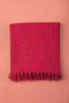 Red & Pink 100% Recycled Cotton Striped Throw