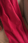 Red & Pink 100% Recycled Cotton Striped Throw