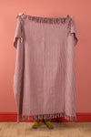 Plum & Dusty Rose 100% Recycled Cotton Striped Throw