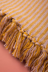 Pale Pink & Mustard 100% Recycled Cotton Striped Throw