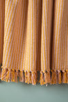 Pale Pink & Mustard 100% Recycled Cotton Striped Throw